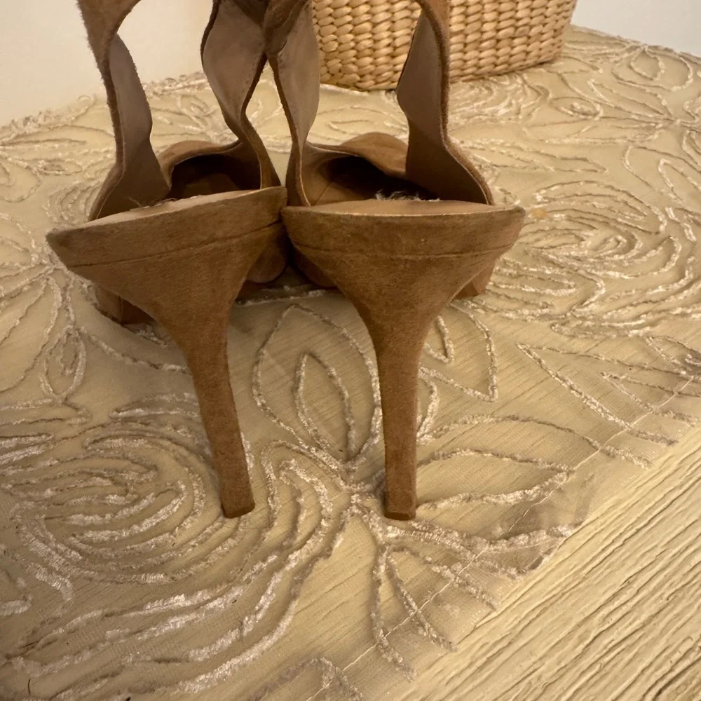 Mango Taupe women’s Suede Slingback stiletto